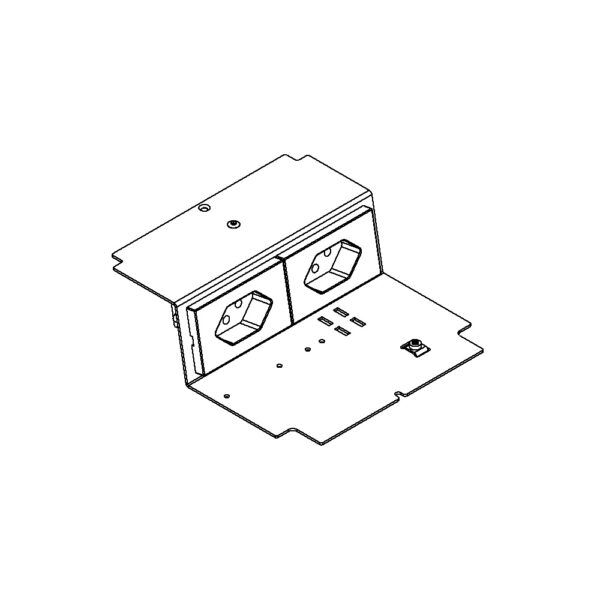 Produktbild UBD 165 177  -  Steckdoseneinsatz für 2 FLF inkl. 2xT13, weiss